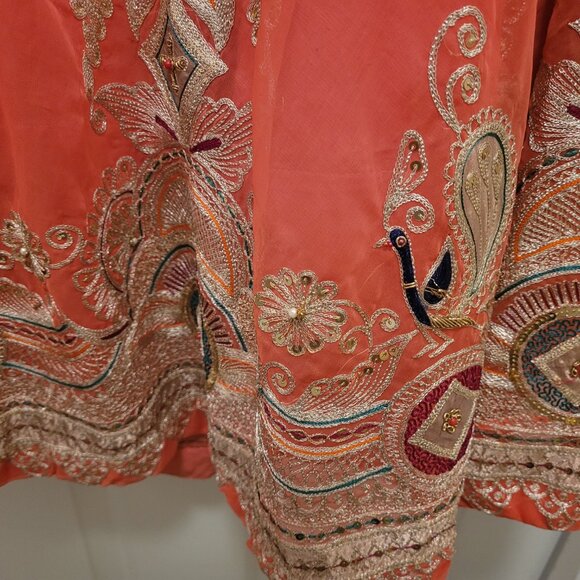 Pashak Rajputi Lehenga (Long Skirt) & Kurti (Top) -Hand Beaded- Ethnic- Stitched - Picture 10 of 12